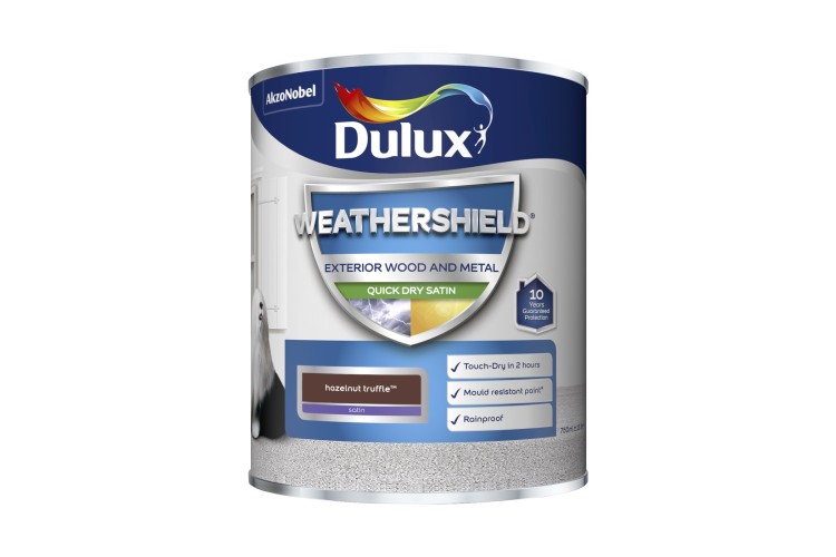 Dulux Weathershield Quick Drying Satin Hazelnut Truffle 750ml