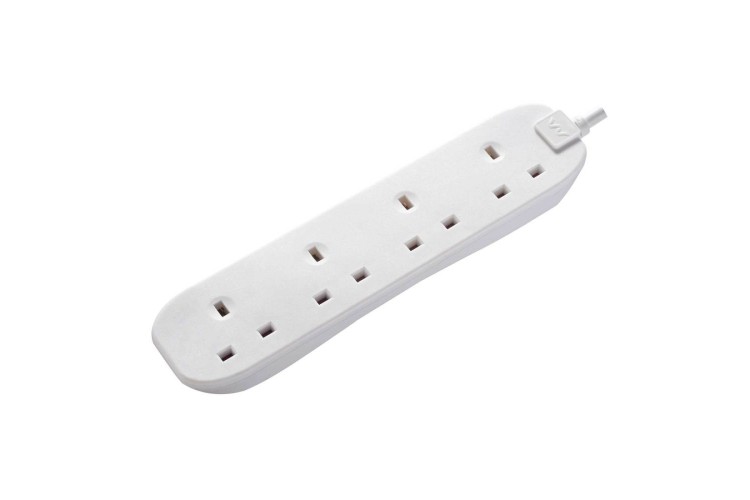 6 Socket 3M 13A Extension LEAD WHITE