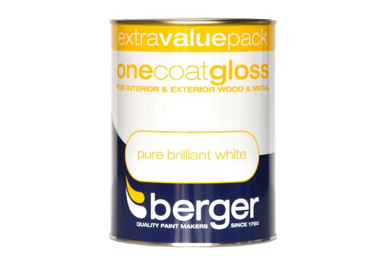 Berger One Coat Gloss Brilliant White 1.25L