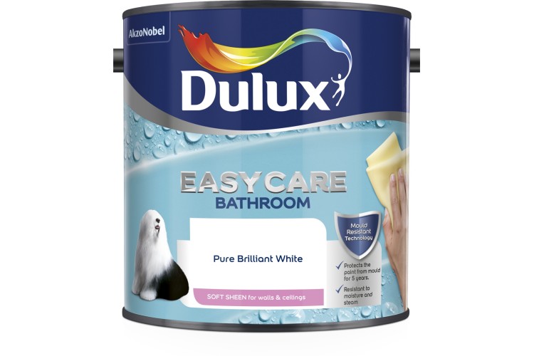 Dulux Easycare Bath Soft Sheen PBW Pure Brilliant White 2.5L