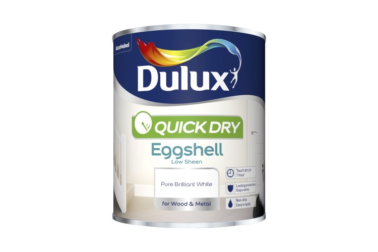 Dulux Quick Drying Eggshell PBW Pure Brilliant White 750ml