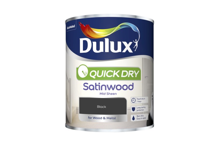 Dulux Quick Drying Satinwood Black 750ml