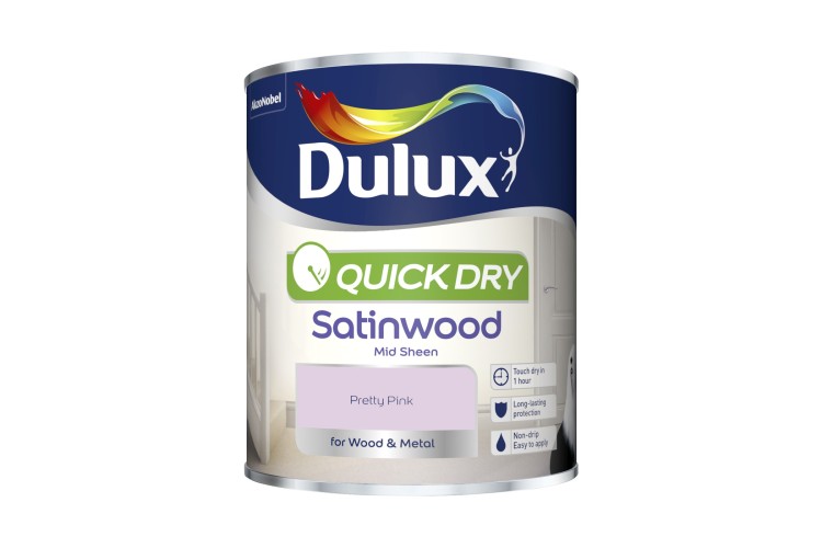 Dulux Quick Drying Satinwood Pretty Pink 750ml