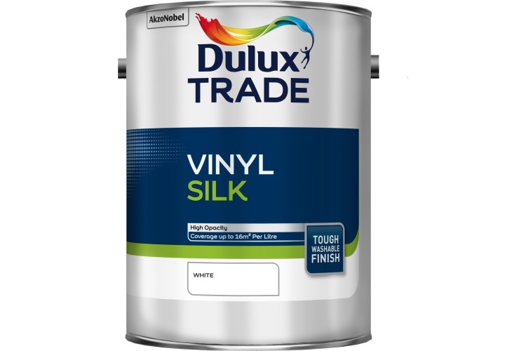 Dulux Trade Vinyl Silk White 5L