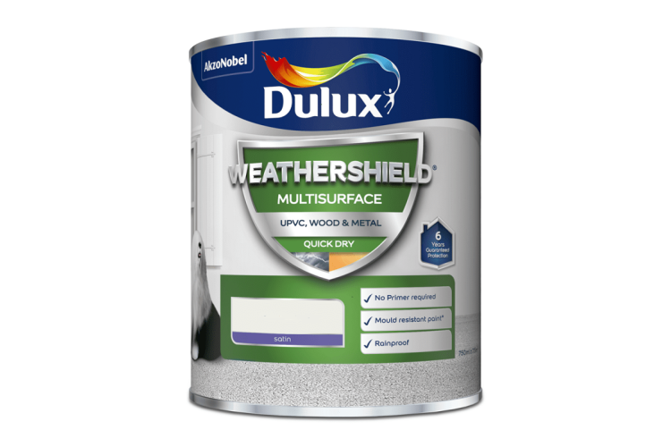 Dulux Weathershield Multi Surface  Quick Drying Satin Almond White 750ml