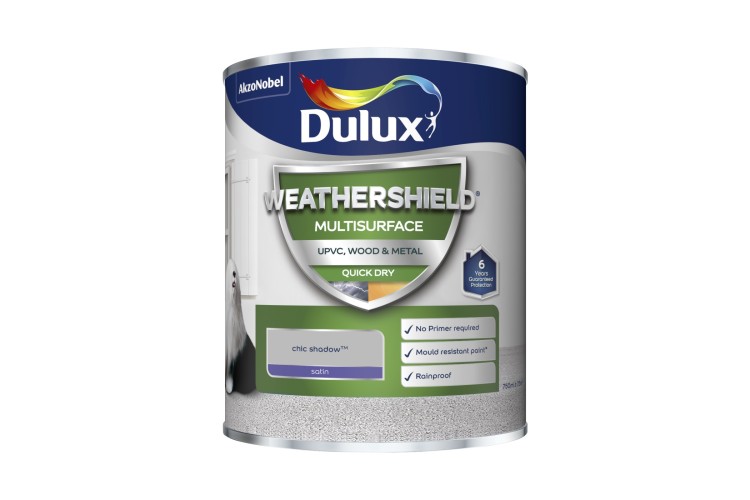 Dulux Weathershield Multi Surface  Quick Drying Satin Chic Shadow 750ml