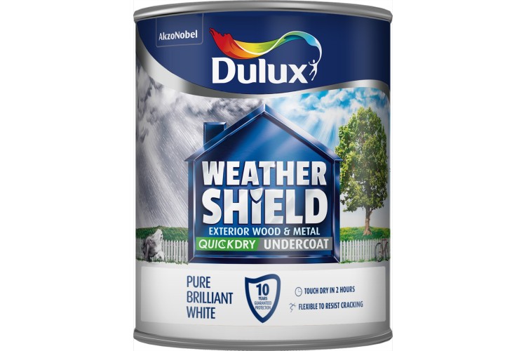 Dulux Weathershield Quick Drying Undercoat PBW Pure Brilliant White  750ml