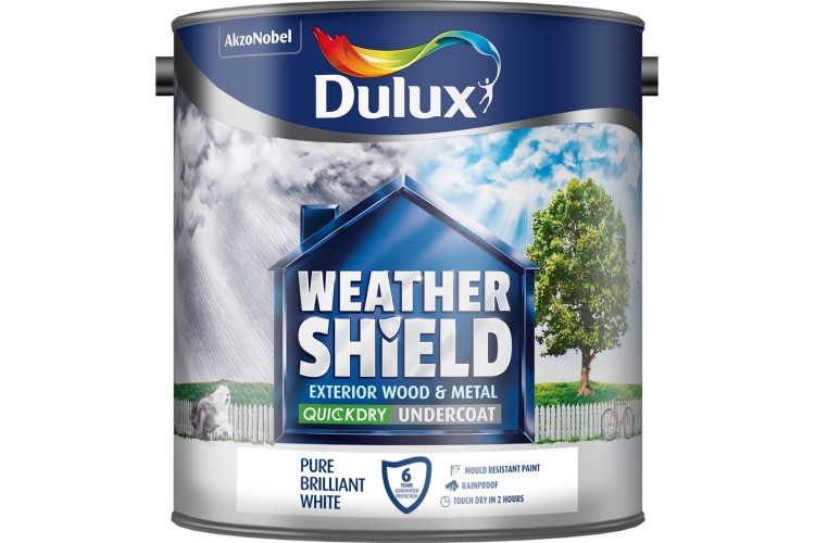 Dulux Weathershield Quick Drying Undercoat PBW Pure Brilliant White 2.5L
