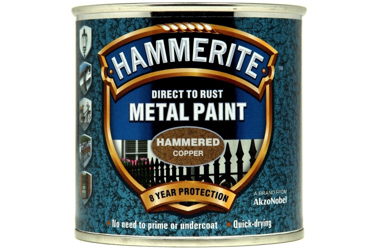 Hammerite Hammered Direct To Rust Metal Paint Copper 250ml