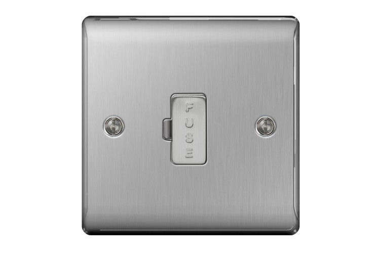 NEXUS METAL BRUSHED STEEL UNSWITCHED 13A FUSED CONNECTION UNIT