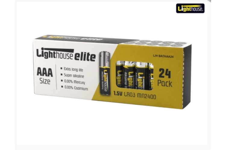 AAA LR03 Alkaline Batteries 1120 mAh (Pack 24)                                  