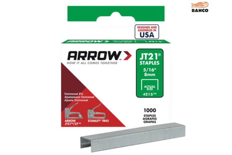 Arrow Jt21 T27 Staples 8Mm ( 516In) Box 1000