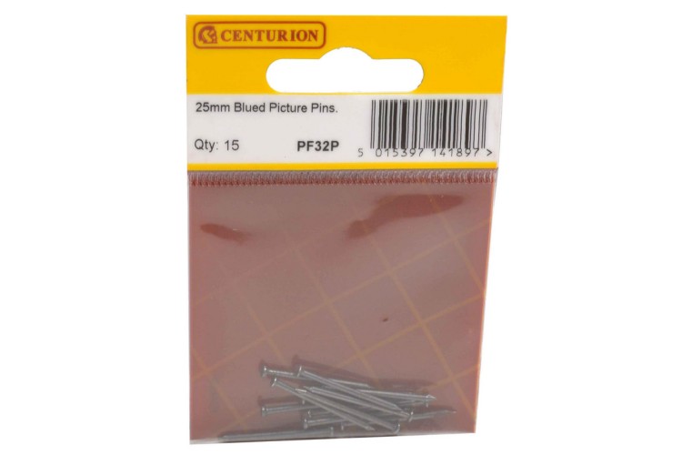 Cen 25Mm Blued Picture Pins (Pack Of 15) PF32P