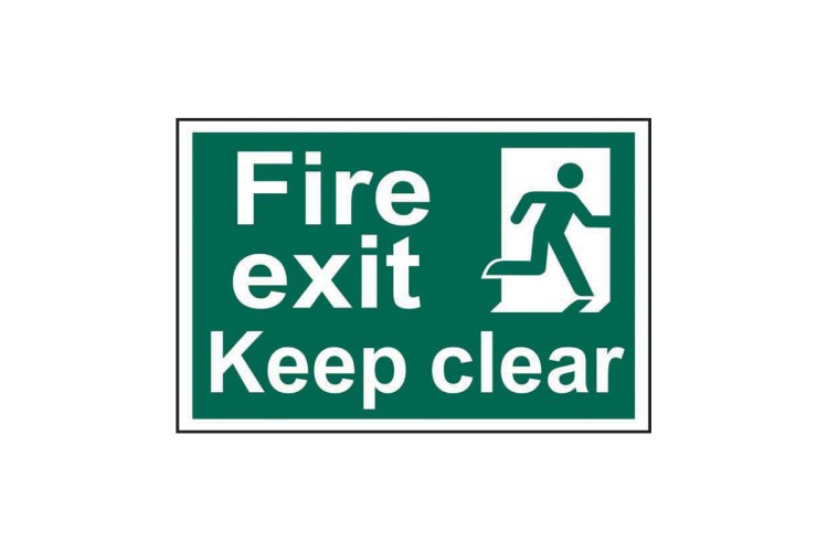 Cen Fire Exit Keep Clear - Pvc (300 X 200Mm) 1513