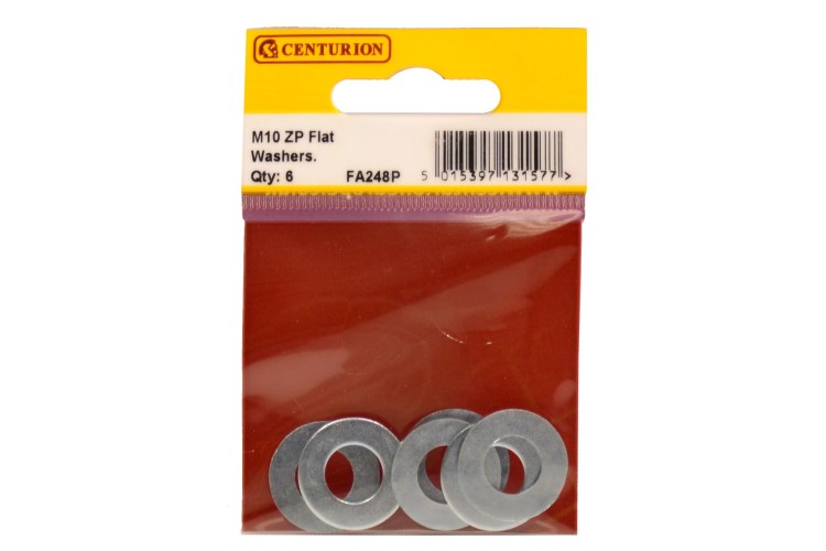 Cen M10 Zinc Plated Flat Washers  (Pack Of 6) FA248P