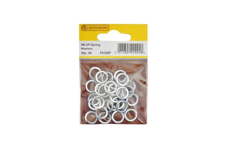 Cen M8 Zinc Plated Spring Washer (Pack Of 30) FA326P
