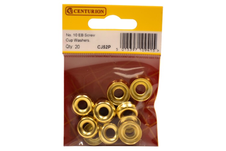 Cen No 10 Electro Brass Screw Cup Washers (Pack Of 20) CJ52P