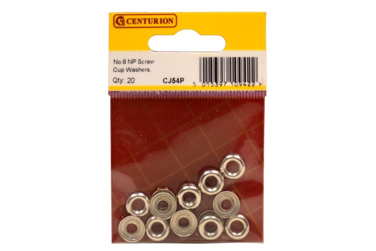 Cen No 6 Nickel Plated Screw Cup Washers (Pack Of 20) CJ54P