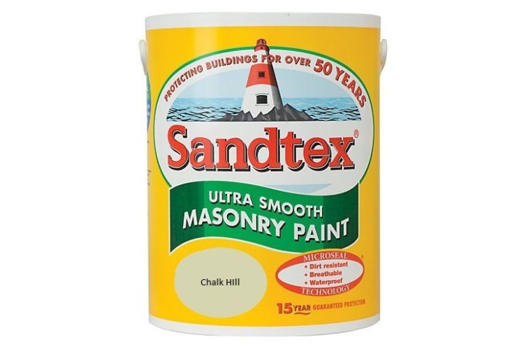 Crown Sandtex  Smooth Masonry Paint 5L  Chalk Hill