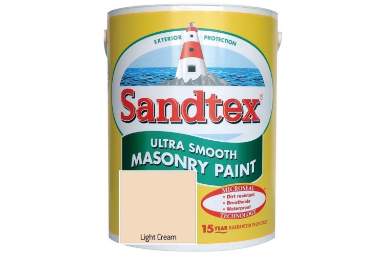 Crown Sandtex  Smooth Masonry Paint 5L  Light Cream