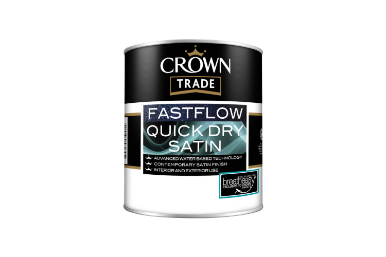 Crown Trade Fastflow Quick Dry Satin White 1L