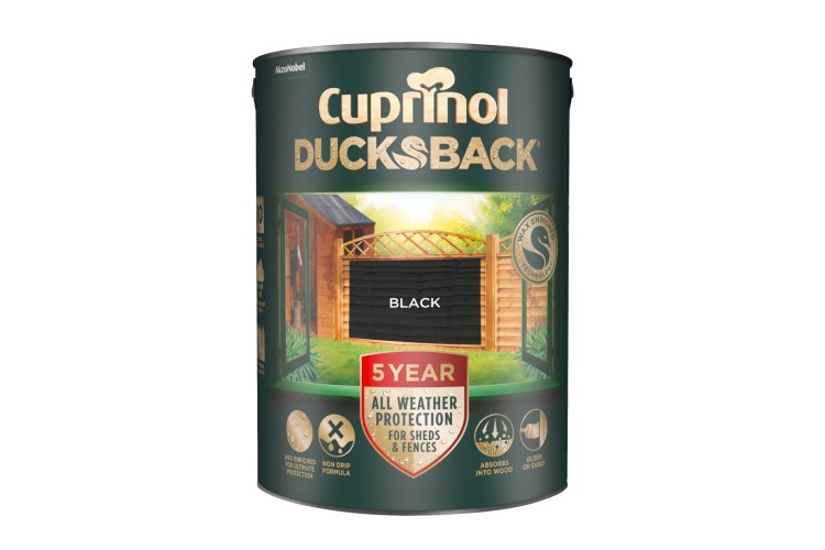 Cuprinol 5 Year Ducksback  Black 5L