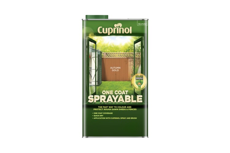 Cuprinol One Coat Sprayable Fence Treatment Autumn Gold 5L