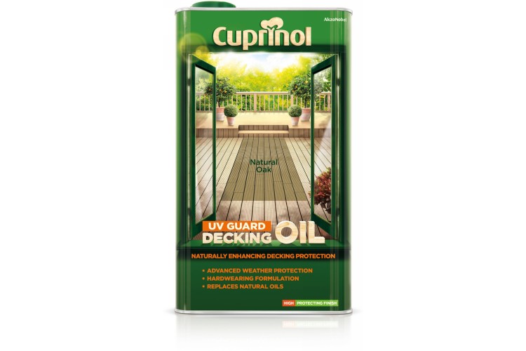 Cuprinol Uv Guard Decking Oil  Natural Oak 5L