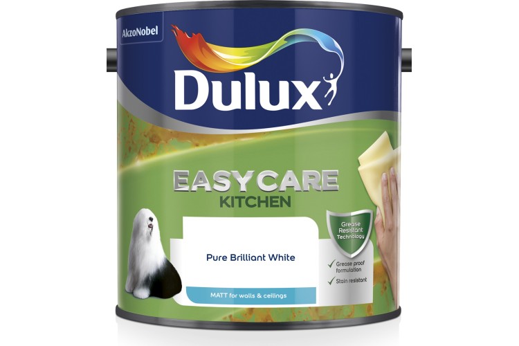 Dulux Easycare Kitchen Matt PBW Pure Brilliant White 2.5L
