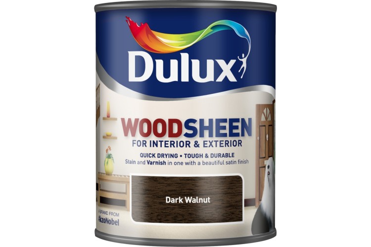 Dulux Interior & Exterior Water Based Woodsheen Dark Walnut 750ml