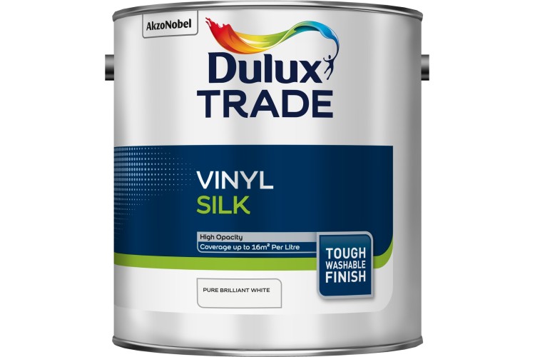 Dulux Trade Vinyl Silk Pure Brilliant White 2.5L