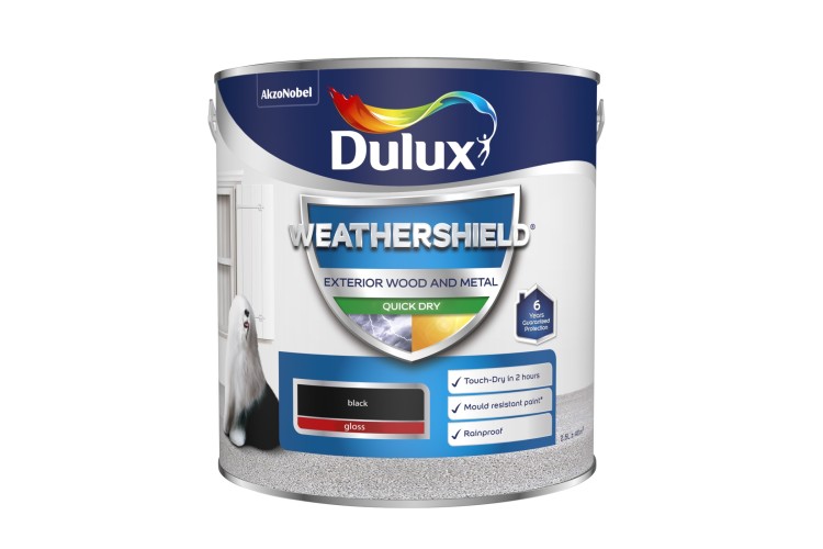 Dulux Weathershield Quick Drying Gloss Black 2.5L