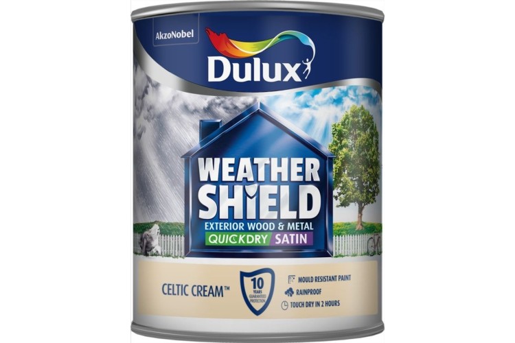 Dulux Weathershield Quick Drying Satin Celtic Cream 750ml