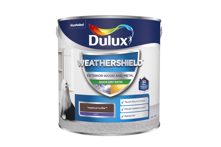 Dulux Weathershield Quick Drying Satin Hazelnut Truffle 2.5L