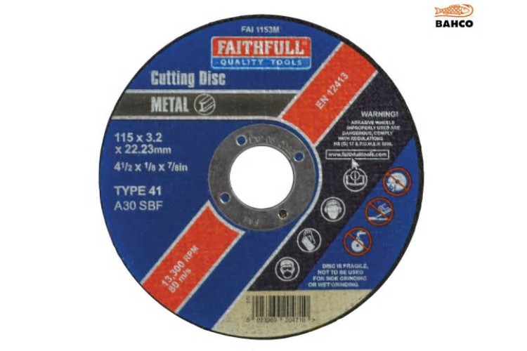Faithfull Metal Cut Off Disc 115 X 3.2 X 22Mm