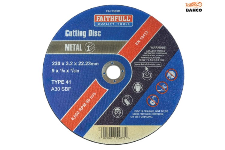 Faithfull Metal Cut Off Disc 230 X 3.2 X 22Mm