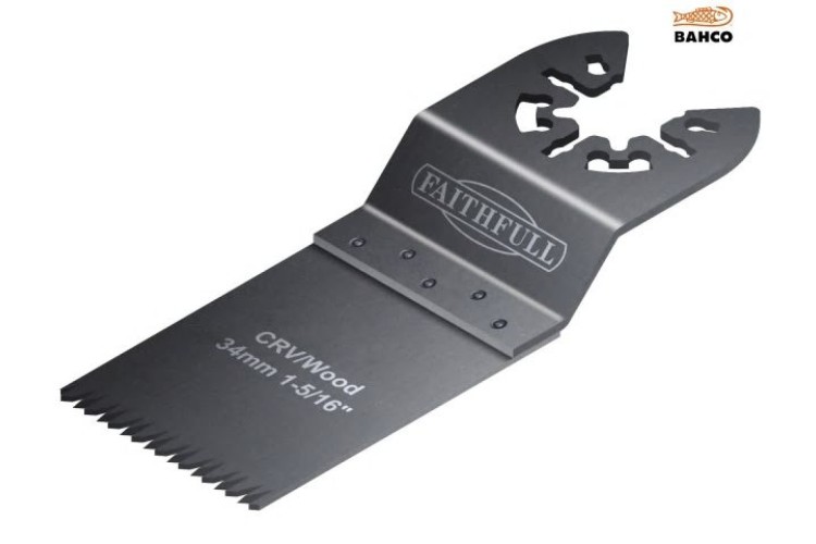Faithfull Multi-Functional Tool Crv Flush Cut Wood Blade Side Set 34Mm