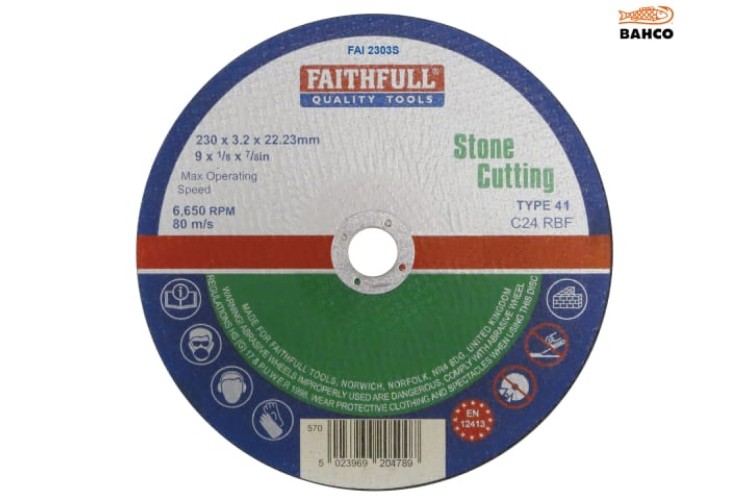 Faithfull Stone Cut Off Disc 230 X 3.2 X 22Mm