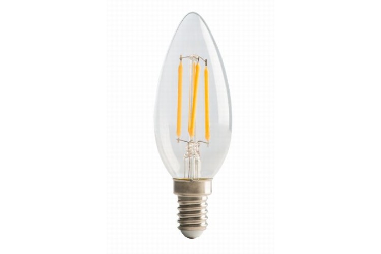 FILAMENT CANDLE E14 4W 470LM WARM WHITE 2700K NON DIMMABLE 15K HOURS