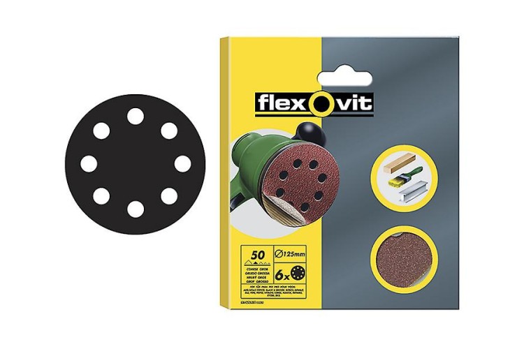 Flexovit 150Mm Velcro Mix Pack Of 6