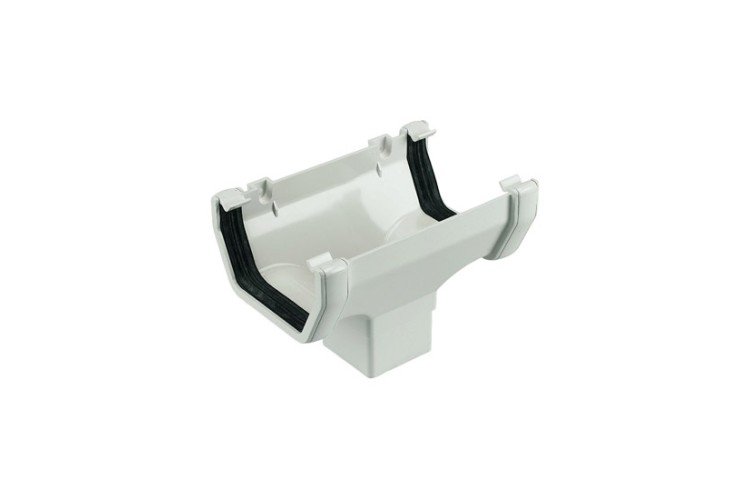 Floplast 114 Square Running Outlet White