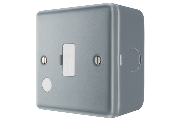 Grey Metal Clad DP Switched Fused Spur with Flex Outlet 1 Gang 13A