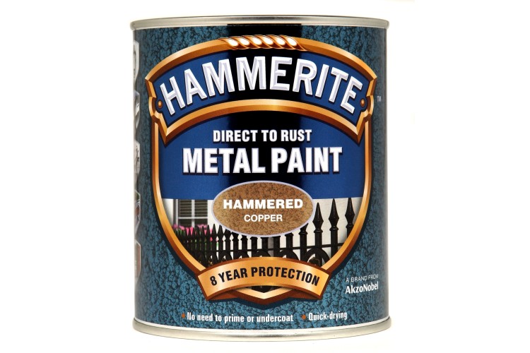 Hammerite Hammered Direct To Rust Metal Paint Copper 750ml