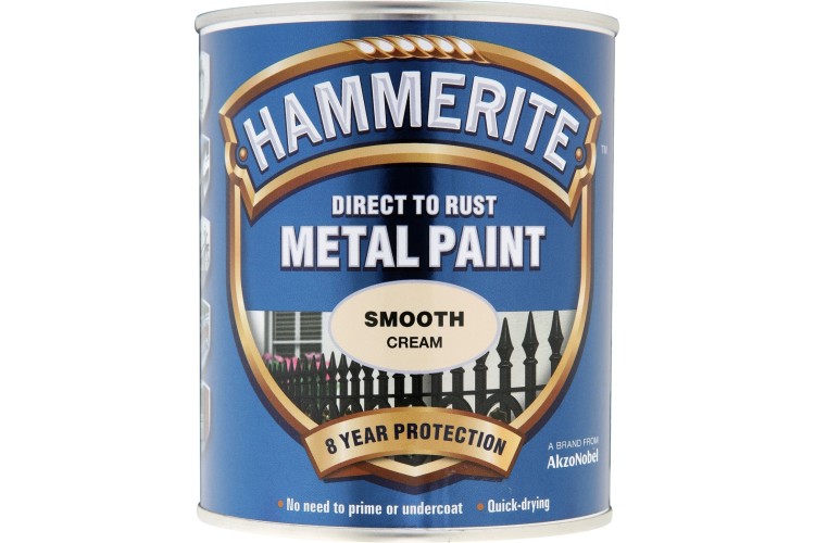 Hammerite Smooth Direct To Rust Metal Paint Cream 750ml