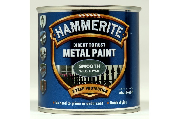 Hammerite Smooth Direct To Rust Metal Paint Wild Thyme 250ml