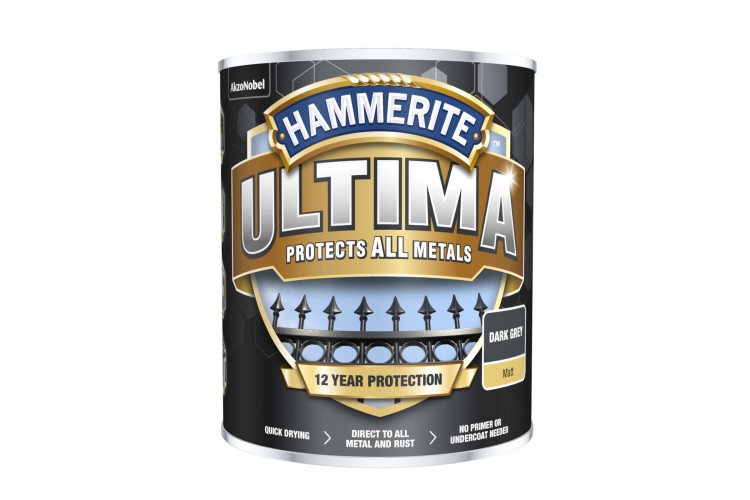 Hammerite Ultima Metal Matt Grey 750ml