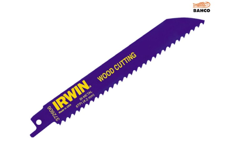 Irwin 606R 150Mm Sabre Saw Blade Fast Cutting Wood Pack Of 5