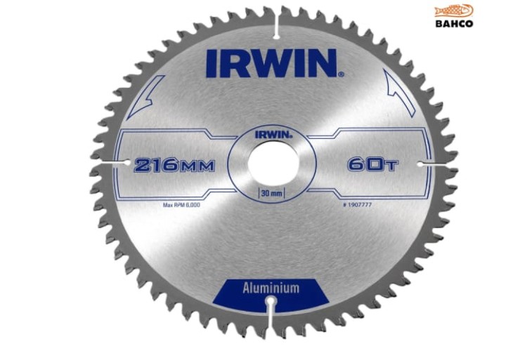 Irwin Professional Circular Saw Blade 216 X 30Mm X 60T - Aluminium