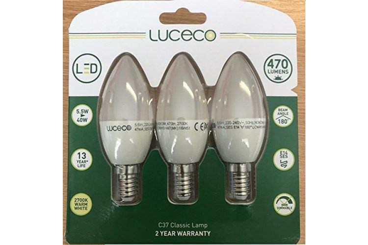 Luceco 5.5Watts Led Bulb Ses Warm White Non Dimmable Pack Of 3 40Watts Equivilent