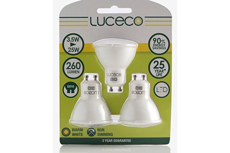Luceco Gu10 Non Dimmable 3 W Led Lamp 260 Lm 2700 K - Warm White, Pack Of 3